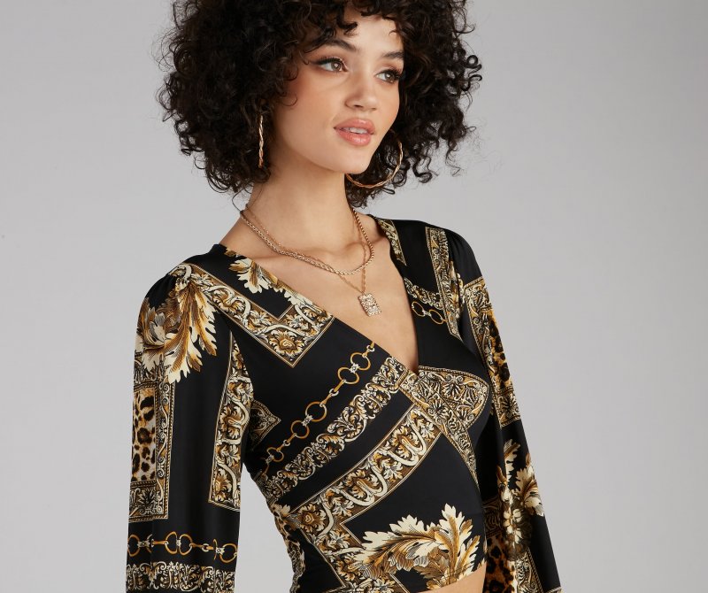 TableClothsUs Royal Wraps Scroll Cheetah Print Top