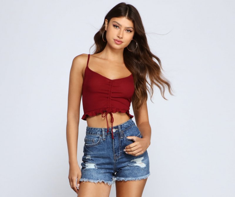 TableClothsUs All The Deets Ruffled Crop Top