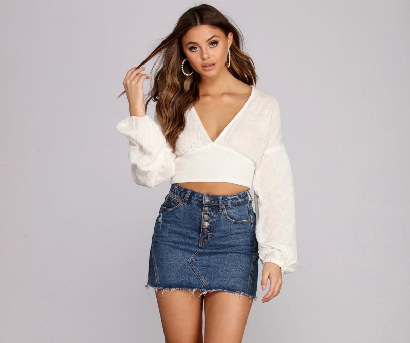 TableClothsUs Ibiza Cutout Cotton Gauze Top