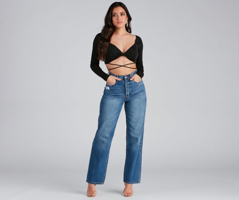 TableClothsUs Your Moment Slinky Wrap Crop Top