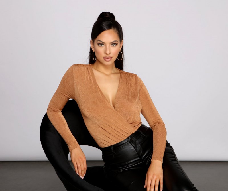 TableClothsUs Chic Style Long Sleeve Bodysuit