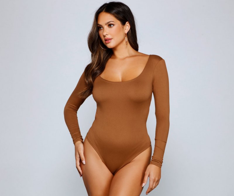 TableClothsUs Falling For Basics Open Back Bodysuit