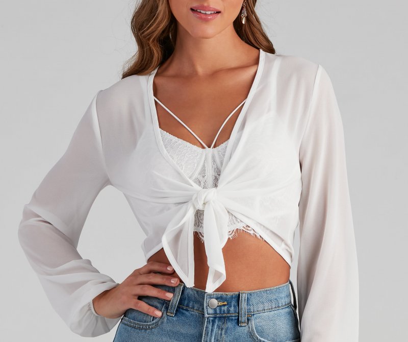 TableClothsUs Chic Chiffon Tie-Front Top