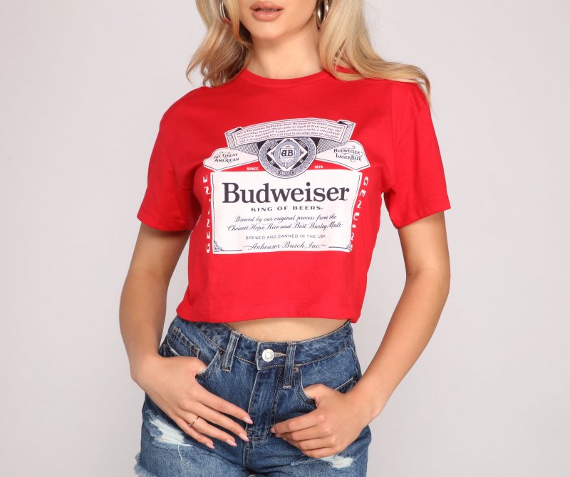 TableClothsUs Budweiser Graphic Crop Top