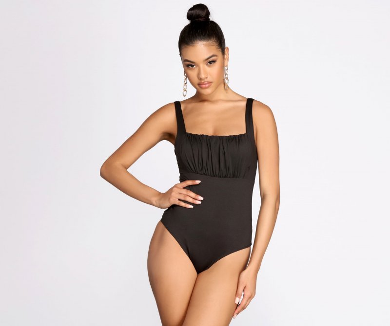 TableClothsUs Ruched Detail Knit Bodysuit