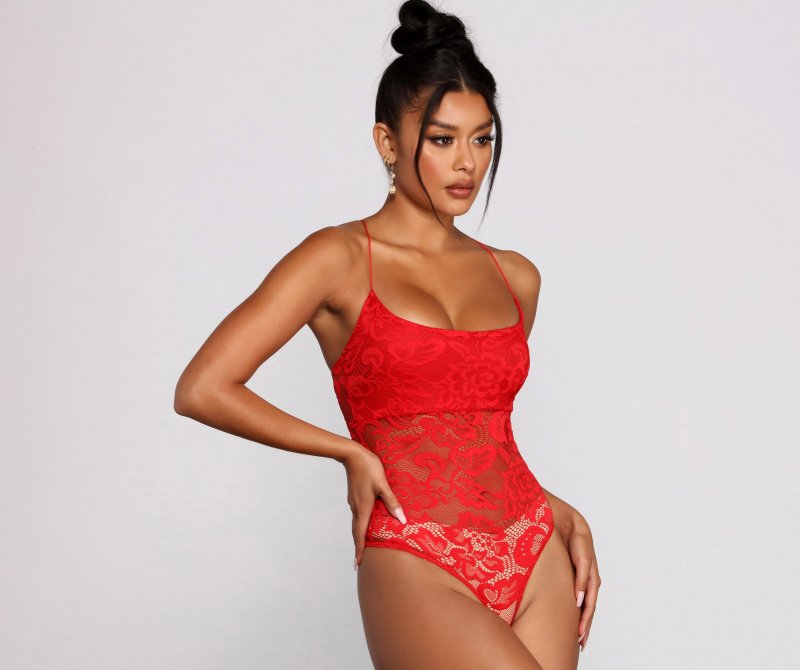 TableClothsUs Sultry Sheer Lace Bodysuit