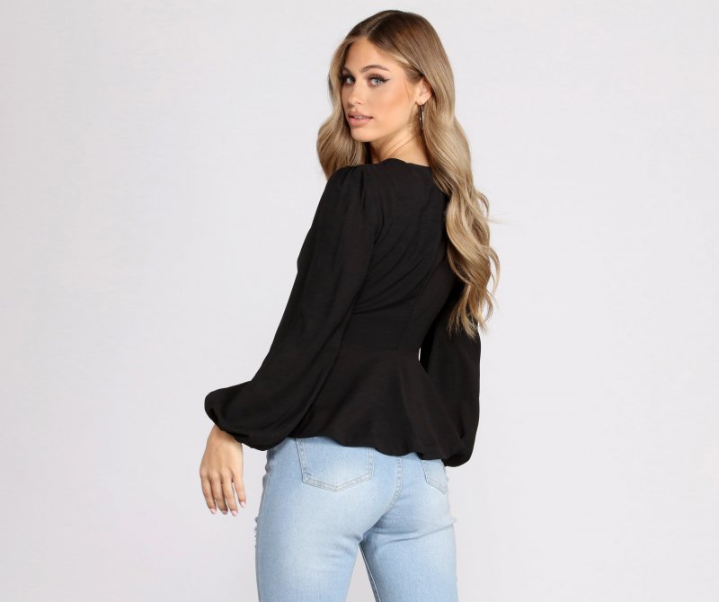 TableClothsUs Simply Irresistible Zip Front Ruffled Blouse