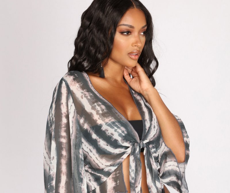 TableClothsUs Tie Dye Kimono Sleeve Top