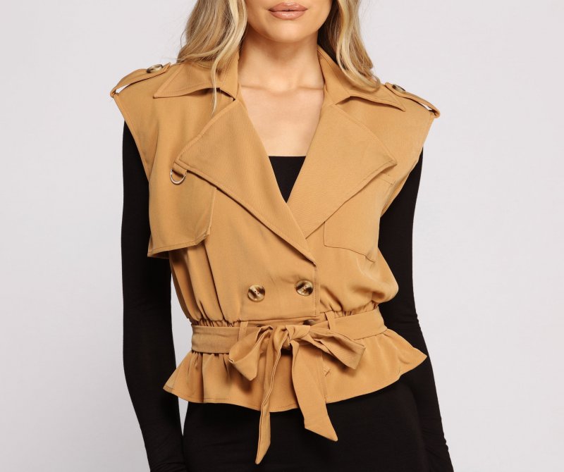 TableClothsUs Trendy Crepe Trench Vest