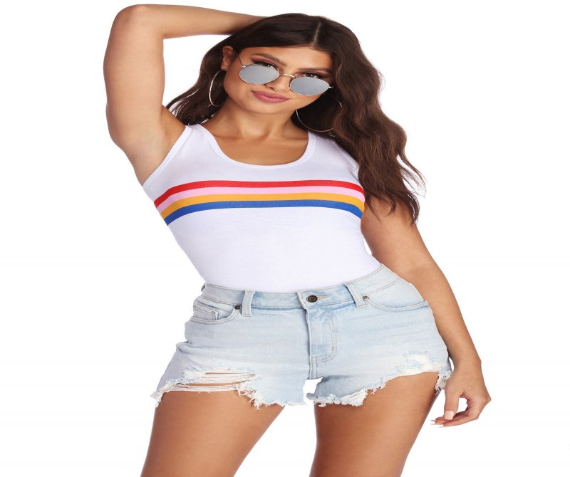 TableClothsUs Rainbow Stripe Bodysuit