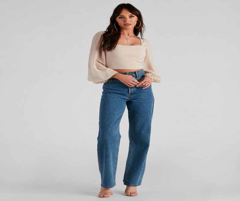 TableClothsUs Classy Chic Chiffon Crop Top