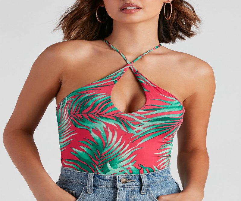 TableClothsUs Summer Sunset Halter Bodysuit