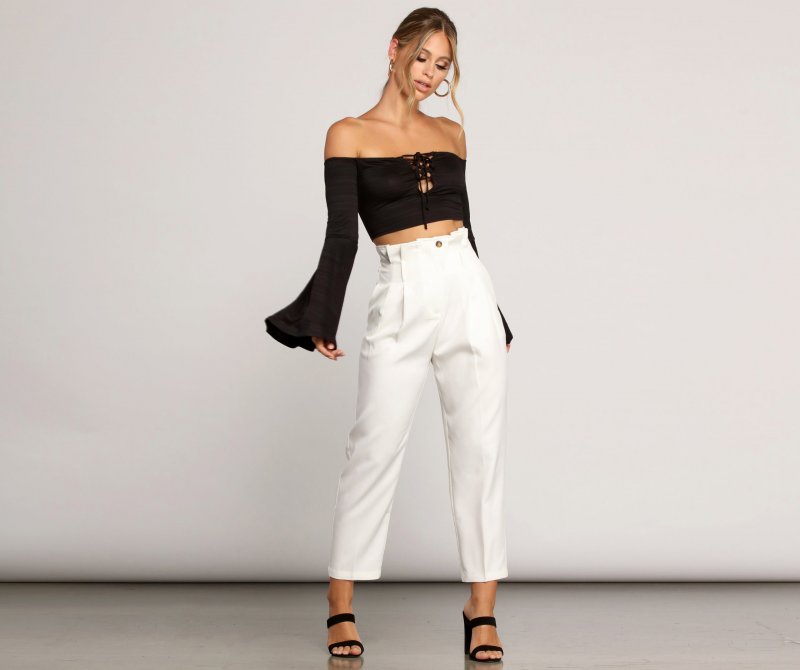 TableClothsUs Flow With It Bell Sleeve Crop Top