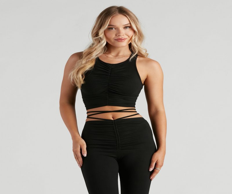 TableClothsUs Elevated Casual Ruched Cropped Tank