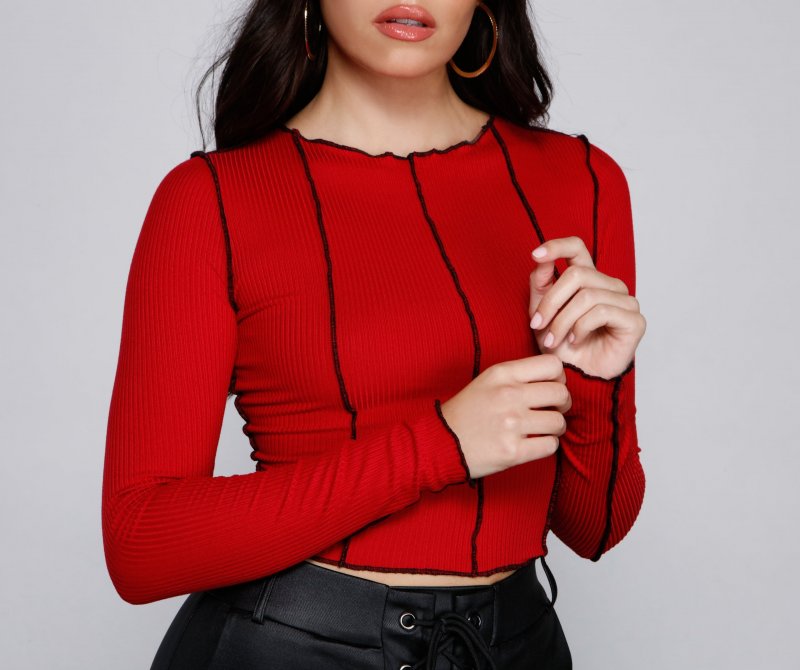 TableClothsUs Keepin' Knit Trendy Crop Top