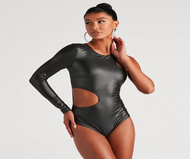 TableClothsUs My Edgy Side One Shoulder Bodysuit