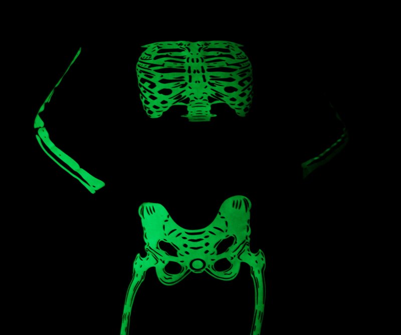 TableClothsUs Glow-In-The-Dark Skeleton Top