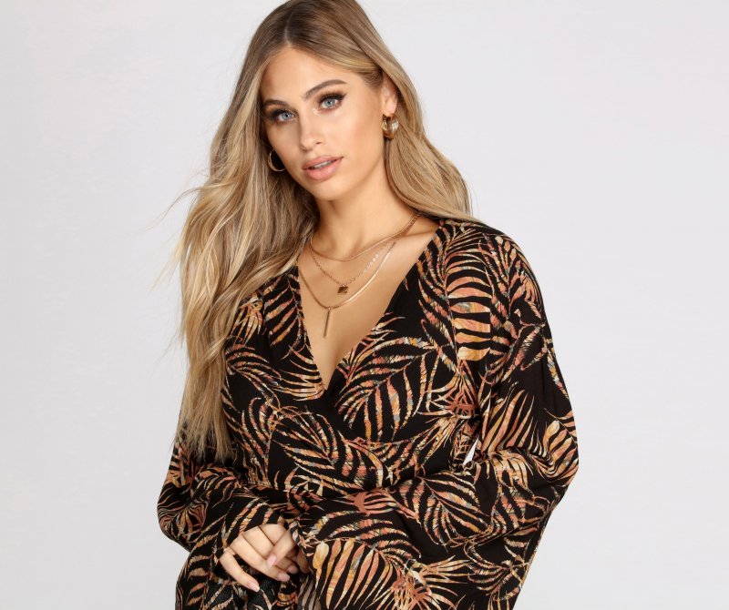 TableClothsUs Vacay Mode Tie Front Blouse