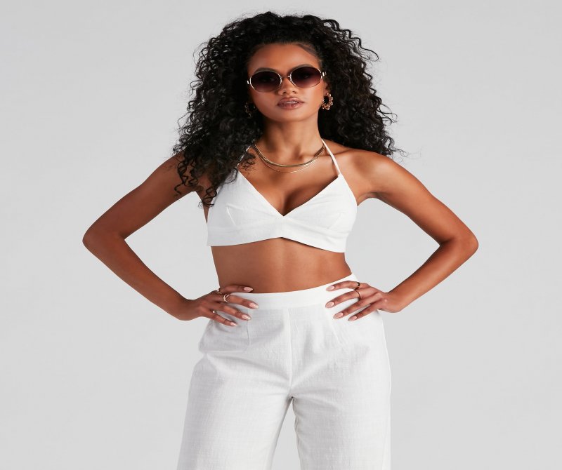 TableClothsUs Whisked Away Halter Crop Top