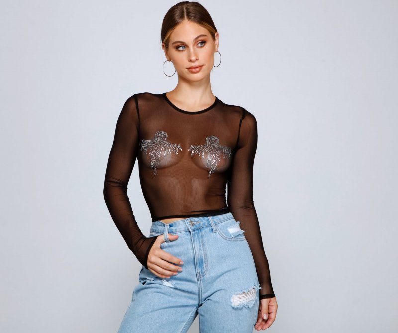 TableClothsUs Haunted Hottie Ghost Mesh Top