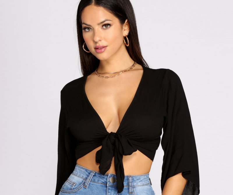 TableClothsUs Boho Daze Tie Front Top