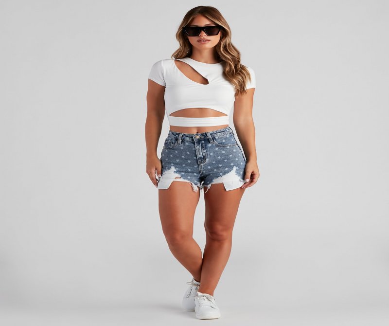 TableClothsUs Slash Of Style Cutout Crop Top