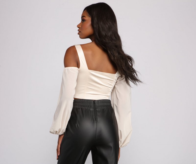 TableClothsUs Feelin' Luxe Satin Corset Crop Top