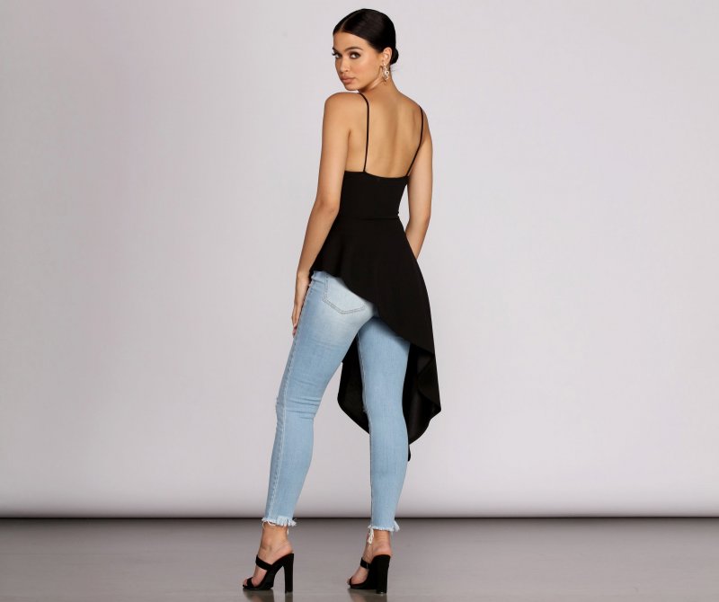 TableClothsUs Pretty In Peplum High Low Top